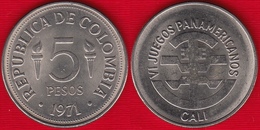 Colombia 5 Pesos 1971 Km#247 "Pan-American Games In Cali" UNC - Kolumbien