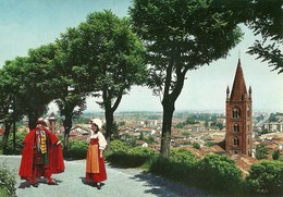 3078 "RIVOLI-SCORCIO PANORAMICO E COSTUMI REGIONALI DI GIANDUIA E GIACOMETTA " ANIMATA CARTOLINA POST. ORIG. NON SPEDITA - Rivoli