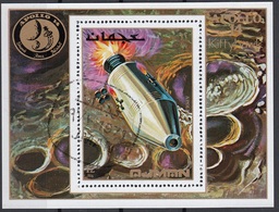 Ajman 1970 Bf. 248A Espace Spazio Space Apollo 14 Sheet Perf. CTO Kitty Hawk - Asien