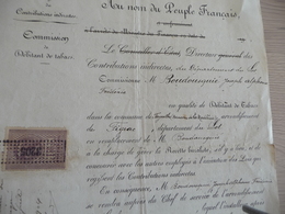 Licence Débit De Tabac Faycelles Près Figeac 1904 - Old Professions