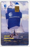 ILES VIERGES BRITANNIQUE CARAIBES CABLE & WIRELESS REF MVCARDS BVI-C2  20$ C & W SAILING BOAT - Vierges (îles)