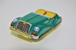 Vintage TIN TOY CAR : Maker LUCKY TOY Kashiwai - Green MG - Morris Garages - 10.5cm - JAPAN - 1960 - Friction - Limitierte Auflagen Und Kuriositäten - Alle Marken