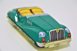 Vintage TIN TOY CAR : Maker LUCKY TOY Kashiwai - Green MG - Morris Garages - 10.5cm - JAPAN - 1960 - Friction - Collectors Et Insolites - Toutes Marques