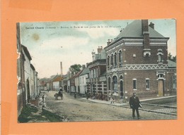 CPA Abîmée - Saint Ouen -(Somme) - Bureau De Poste Et Une Partie De La Rue Principale - Saint Ouen