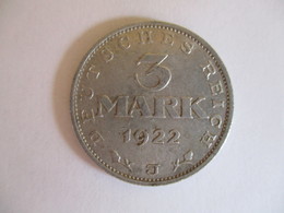 Germany: 3 Reichmark 1922 J - 3 Mark & 3 Reichsmark