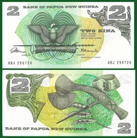 Papua New Guinea P1a, 2 Kina, Bird Of Paradise, Drum, Spear $17+ CatVal 1981 UNC - Papua Nueva Guinea