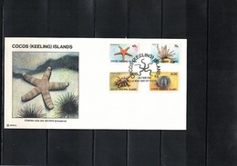 Cocos ( Keeling) Islands 1991 Marine Life FDC - Cocos (Keeling) Islands