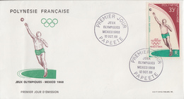 Enveloppe  FDC  1er  Jour    POLYNESIE   Jeux  Olympiques  MEXICO   1968 - Verano 1968: México