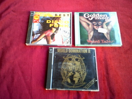 COLLECTION DE 3 CD ALBUM DE VARIOUS ARTISTES ° DISCO FUNK 2CD + WORLD DOMINATION 2 CD + GOLDEN SMOG - Reggae