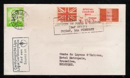 GREAT BRITAIN GB 1971 POSTAL STRIKE MAIL SPECIAL COURIER MAIL 1ST ISSUE PRE-DECIMAL COVER TO BRUSSELS BELGIUM 5 FEBRUARY - Zonder Classificatie