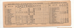 Horaire Southern Pacific Peninsula Service Francisco Easton San José Mateo Palo Alto Bay Shore 1912 Wright Etats Unis - Wereld