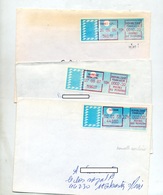 3 Lettre Vignette Sautron; Maubeuge; Vannes - 1985 « Carrier » Paper