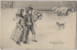 CPA - ILLUSTRATION H.SCHUBERT - Paysage Hivernal - BONNE ANNEE"- Edition M.Munk - Schubert