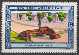 Rodman Street  Philadelphia WALK / 1939 New York World's Fair USA Charity Label Vignette Cinderella - Unclassified