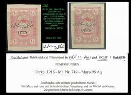 EARLY OTTOMAN SPECIALIZED FOR SPECIALIST, SEE...Mi. Nr. 749 - Mayo 99 Aq - Ungezähnt -RRR- - 1920-21 Anatolie