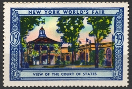 COURT Of AMERICAN States / 1939 New York World's Fair USA Charity Label Vignette Cinderella - Unclassified