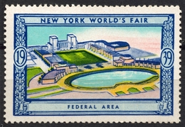 American FEDERAL AREA Pool - 1939 New York World's Fair USA Charity Label Vignette Cinderella - Ohne Zuordnung