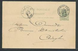 PWST Carte Postale 5 C Verstuurd Uit Hooghlede 28 Juin 1889 - Postales [1871-09]
