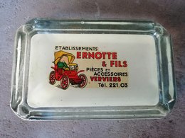 VERVIERS Ets ERNOTTE Accessoires Pour Auto Superbe Cendrier Vers 1950 - Verre