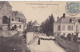 76. CANY BARVILLE. CPA. QUARTIER SAINT MARTIN. ANIMATION .PROCESSION.  ANNEE 1904 - Cany Barville