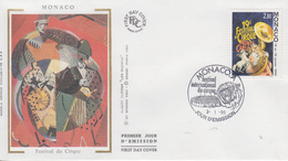 Enveloppe  FDC  1er Jour  MONACO  19éme  FESTIVAL  INTERNATIONAL  Du  CIRQUE    1995 - Circus