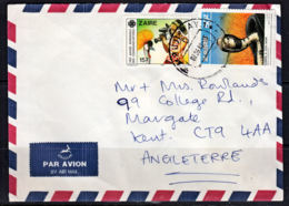 Ca5066 ZAIRE 1989, Telecommunications & Snake Stamps On Mbuji-Mayi 1 Cover To England, 1.10(D) Cancellation - Oblitérés