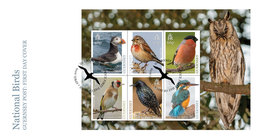 GUERNSEY  2019  Nat. Birds   Linnet Goldfinch Europa  FDC       Sheetlet                          Postfris/mnh/neuf - Neufs