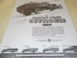 ANCIENNE PUBLICITE CAMION LEGER DE CITROEN  1929 - Trucks