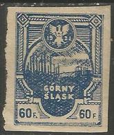 Upper Silesia - 1921 Local Insurgency Stamp 60f  (cinderella)  MLH * - Silezië