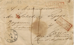 Environ 1836- Enveloppe De BADEN Pour  Paris  - BADER 1 Rouge +entrée " BADE PAR / STRASBOURG " Rouge - Marques D'entrées