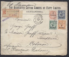 ALEXANDRIE ALEXANDRIA COTTON GINNERS EGYPT EGYPTE TO COTONOU AOF DAHOMEY AFRIQUE FRONT COVER REGISTERED - Lettres & Documents