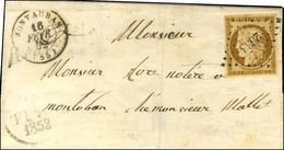 PC 2633 / N° 1 (infime Froissure) Càd T 15 MONTAUBAN (85) Sur Lettre Locale. 1852. - TB. - 1849-1850 Cérès