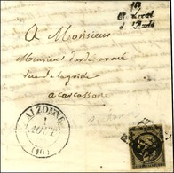 Grille / N° 3 Càd T 13 ALZONNE (10) Cursive 10 / Montréal / De L'Aude Sur Lettre Avec Texte Pour Carcassonne. 1849. - TB - 1849-1850 Cérès