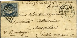 Grille / N° 4 Càd T 15 TARASCON-S-ARIEGE (8) Sur Lettre Pour Montgaillard. Au Verso, Nombreuses Réexpéditions. 1851. - T - 1849-1850 Ceres