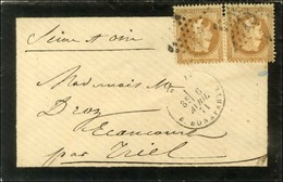 Etoile 15 / N° 28 (2) Càd PARIS / R. BONAPARTE 6 AVRIL 71 Sur Lettre Pour Elancourt Par Triel. Au Verso, Càd D'arrivée 2 - 1863-1870 Napoleon III With Laurels