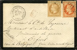 GC 491 / N° 28 + 31 Càd T 16 BLANGY DU CALVADOS (13) Sur Lettre Adressée à Un Prisonnier De Guerre à Erfurt Par La Voie  - 1863-1870 Napoleon III Gelauwerd