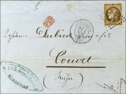 GC 2240 / N° 47 Càd T 17 MARSEILLE (12) Sur Lettre Pour La Suisse. 1871. - TB. - 1870 Uitgave Van Bordeaux