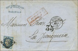 GC 2240 / N° 60 Càd T 17 MARSEILLE (12) Sur Lettre Insuffisamment Affranchie Pour La Junquera. Au Recto, Taxe 35 Au Tamp - 1871-1875 Ceres