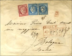 GC 2240 / N° 57 + 60 (2) Sur Lettre Chargée Pour Bologne, Descriptif Rouge Au Recto. 1873. - TB. - 1871-1875 Ceres