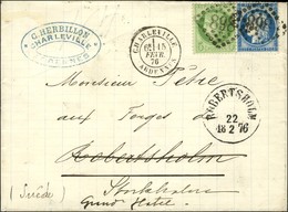 GC 898 / N° 53 + 60 Càd T 18 CHARLEVILLE / ARDENNES Sur Lettre Adressée à Robertsholm (Suède) Et Réexpédiée à Stockholm. - 1871-1875 Cérès