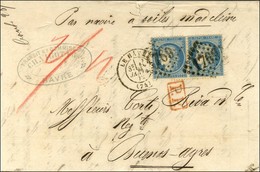 GC 1769 / N° 60 Paire Càd T 17 LE HAVRE (74) Sur Lettre Adressée Au Tarif Des Bâtiments De Commerce à Buenos Ayres. Au R - 1871-1875 Cérès