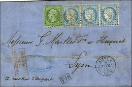 Ancre / N° 20 + 60 Bande De 3 Càd LIGNE U / PAQ. FR N° 1 Sur Lettre Avec Texte Daté De Smyrne Pour Lyon. 1872. - TB. - R - 1871-1875 Cérès