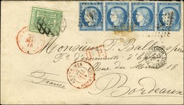 10c Uruguay Vert Obl Et Càd CORREO / MONTEVIDEO 22 AVRIL 74 + N° 60 Bande De 4 (1 Ex Def) Obl PC Du GC Rouge 532 à L'arr - 1871-1875 Ceres