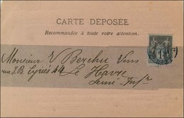 Lot De 2 Cartes Déposées à 1c Avec Mention Imprimée CARTE DEPOSEE Dont Une Complète Avec Sa Bande (1ère Pièce Vue). - TB - 1876-1878 Sage (Type I)