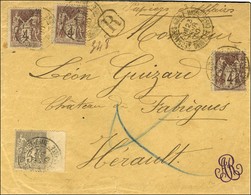 Càd / N° 87 + 88 (3) Sur Papier D'affaires Recommandé Au Tarif Du 1er Avril 1898. 1900. - TB. - 1876-1878 Sage (Type I)