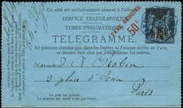 Lot De 2 Cartes Télégrammes Affranchies Avec Taxe Réduite à 30 Et 50c. - TB / SUP. - 1876-1878 Sage (Type I)