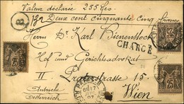 Càd PARIS (8) / R. DE CHOISEUIL / N° 97 (3) Sur Lettre Chargée Pour Vienne. 1897. - TB. - 1876-1878 Sage (Type I)
