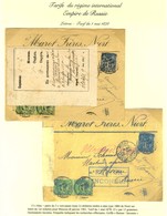 Lot De 10 Lettres Adressées En Russie Avec étiquettes De Retour Et Griffes De Censure. Bel Ensemble. - TB. - R. - 1876-1878 Sage (Type I)
