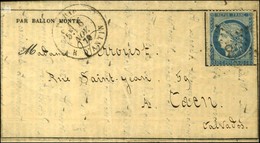 Etoile 8 / N° 37 Càd PARIS / R. D'ANTIN 6 NOV. 70 Sur Gazette Des Absents N° 5 Pour Caen, Au Verso Càd D'arrivée 9 NOV.  - War 1870