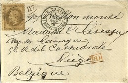 Etoile 7 / N° 30 Càd PARIS / R. DES Vlles HAUDRtes 14 NOV. 70 Sur Lettre Pour Liège, Au Verso Càd D'arrivée 23 NOV. 70.  - War 1870